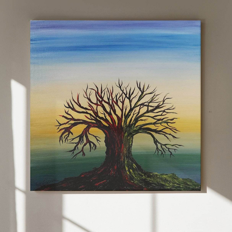 "Drzewo Yin Yang" - EosCris - Obraz Akrylowy - 30x30cm "Drzewo Yin Yang" - EosCris - Obraz Akrylowy - 30x30cm