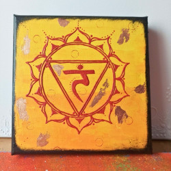 "Manipura" - Czakra trzecia - EosCris - Obraz Akrylowy - 20x20cm - Siła