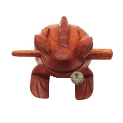 Rechocząca Drewniana Żaba 13 cm