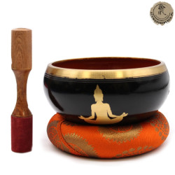 Zestaw Mis Dźwiękowych 14cm Budda - Czarno - Pomarańczowa