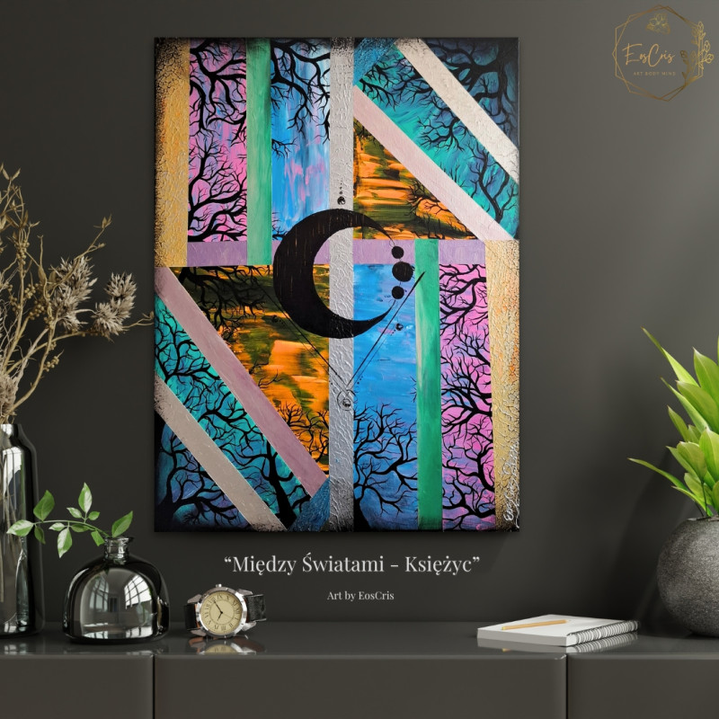 "Między Światami – Księżyc" - EosCris - Obraz Mocy - 80x60cm
