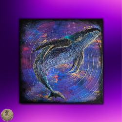 "Gwiezdna Pieśń Wieloryba" - EosCris - Obraz mocy - 30x30cm