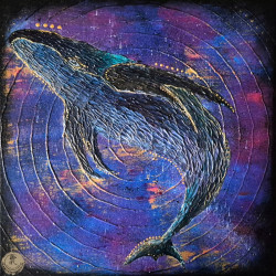 "Gwiezdna Pieśń Wieloryba" - EosCris - Obraz mocy - 30x30cm